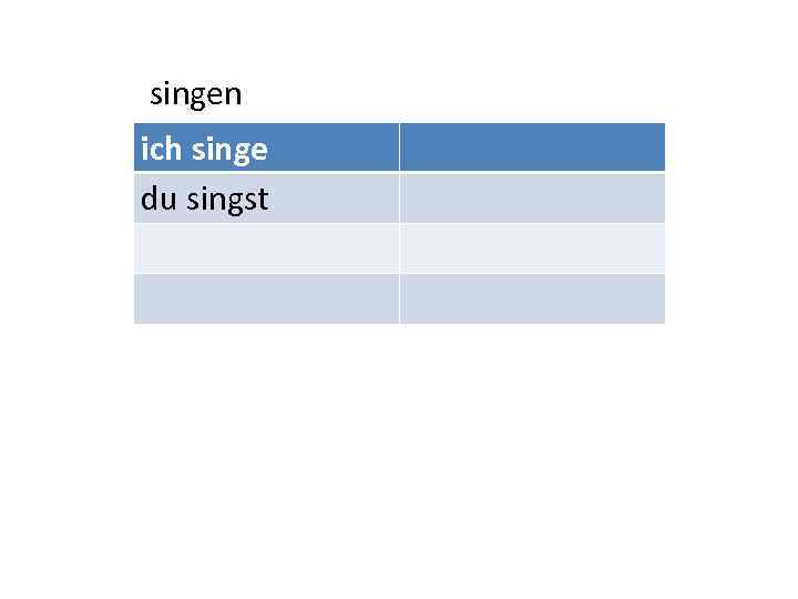 singen ich singe du singst 