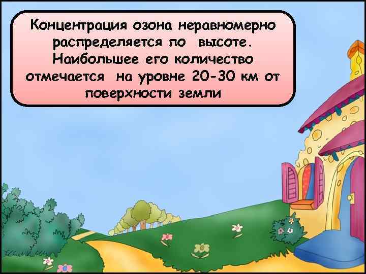 Концентрация озона неравномерно распределяется по высоте. Наибольшее его количество отмечается на уровне 20 -30