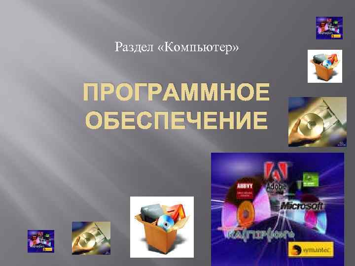 Раздел «Компьютер» ПРОГРАММНОЕ ОБЕСПЕЧЕНИЕ 