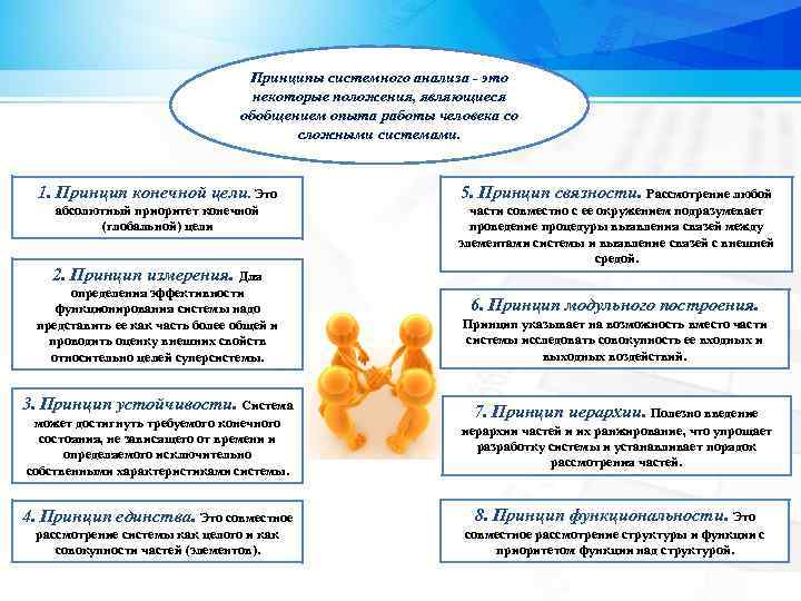 Принципы системного анализа - это некоторые положения, являющиеся обобщением опыта работы человека со сложными