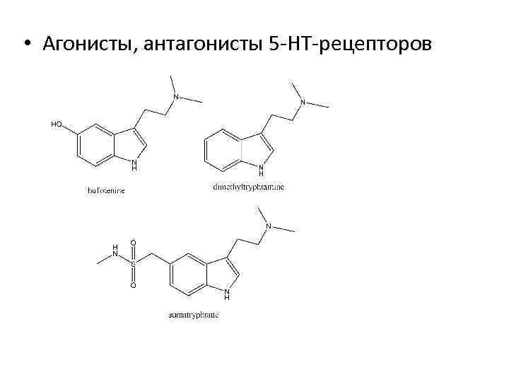  • Агонисты, антагонисты 5 -НТ-рецепторов 