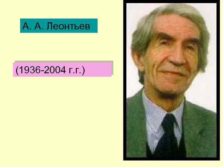 А. А. Леонтьев (1936 -2004 г. г. ) 