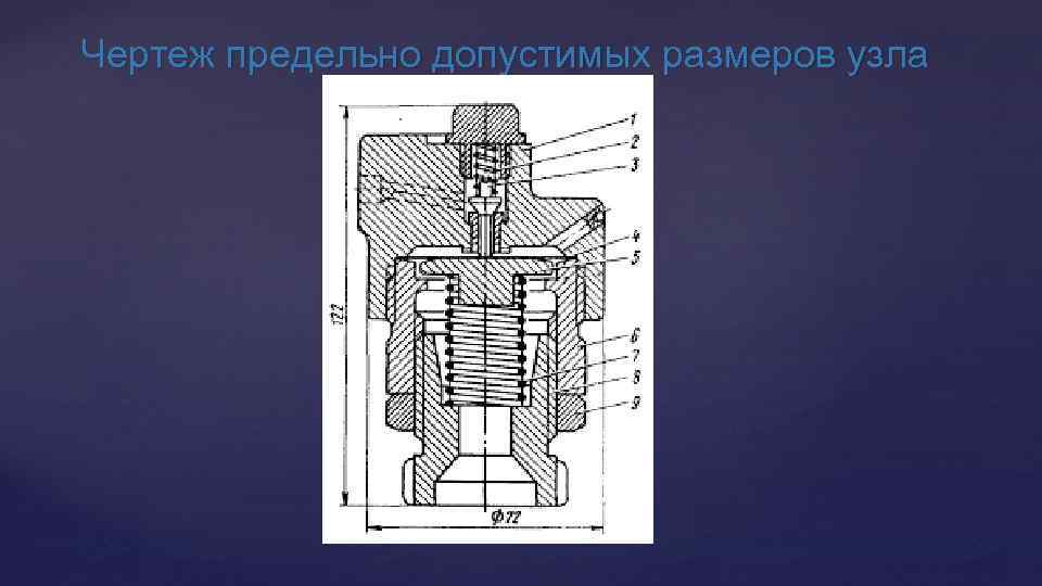 Чертеж предельно допустимых размеров узла 
