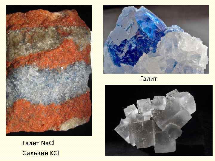 Галит Na. Cl Сильвин KCl 