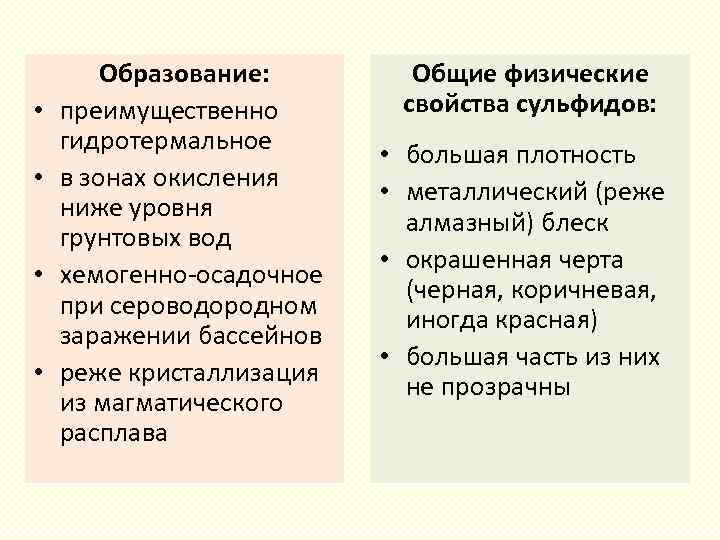  • • Образование: преимущественно гидротермальное в зонах окисления ниже уровня грунтовых вод хемогенно-осадочное