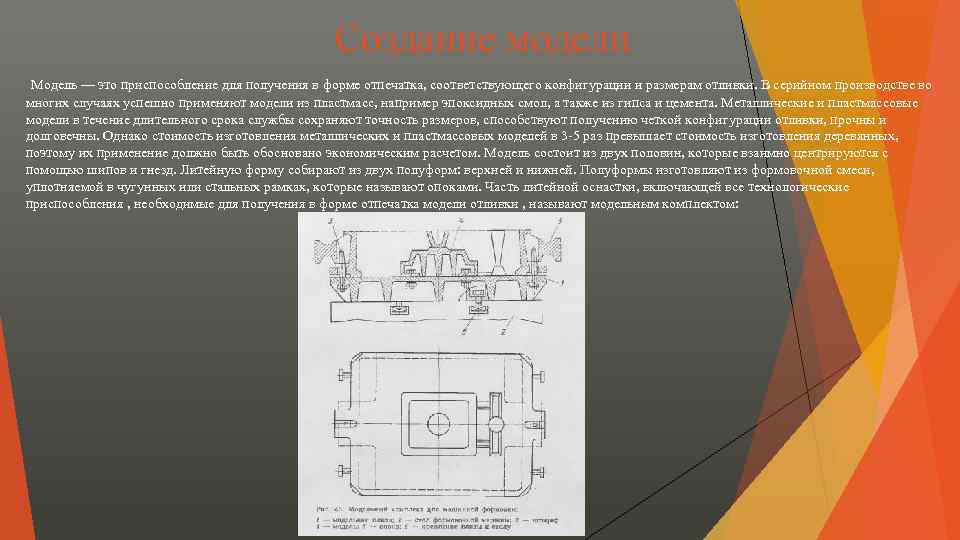 Создание модели Модель — это приспособление для получения в форме отпечатка, соответствующего конфигурации и