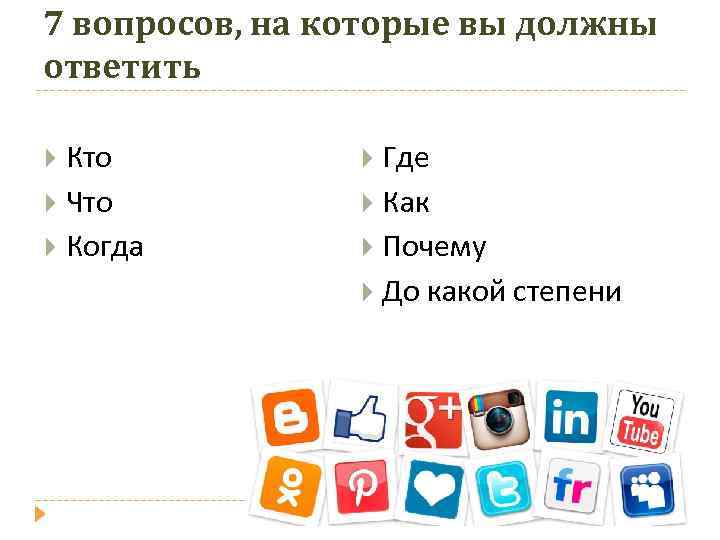 7 вопросов, на которые вы должны ответить Кто Что Когда Где Как Почему До