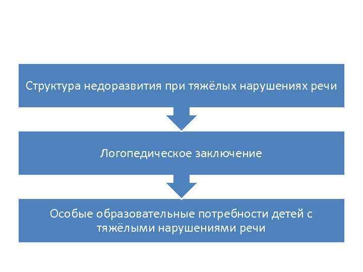 Структура недоразвития при тяжёлых нарушениях речи Логопедическое заключение Особые образовательные потребности детей с тяжёлыми