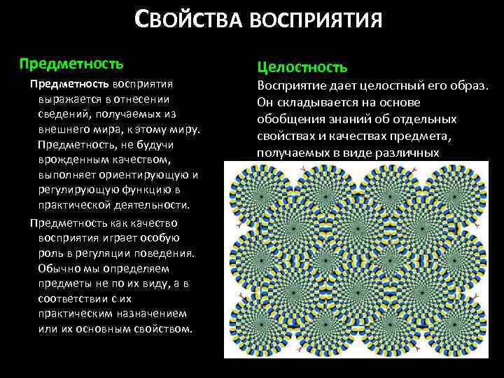 Характеристики восприятия