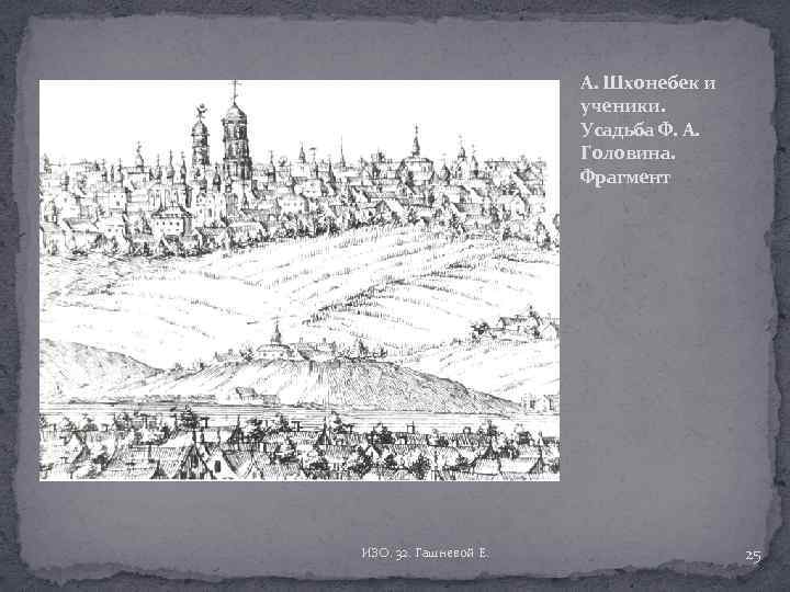 А. Шхонебек и ученики. Усадьба Ф. А. Головина. Фрагмент ИЗО. 32. Гашневой Е. 25