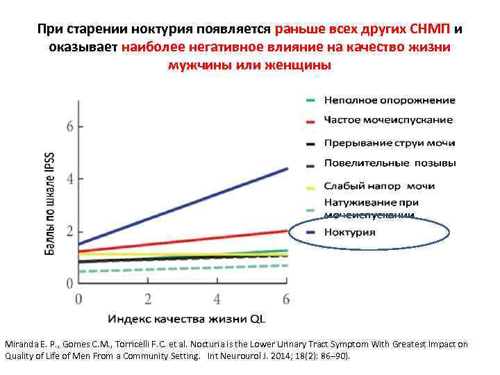 При старении ноктурия появляется раньше всех других СНМП и оказывает наиболее негативное влияние на