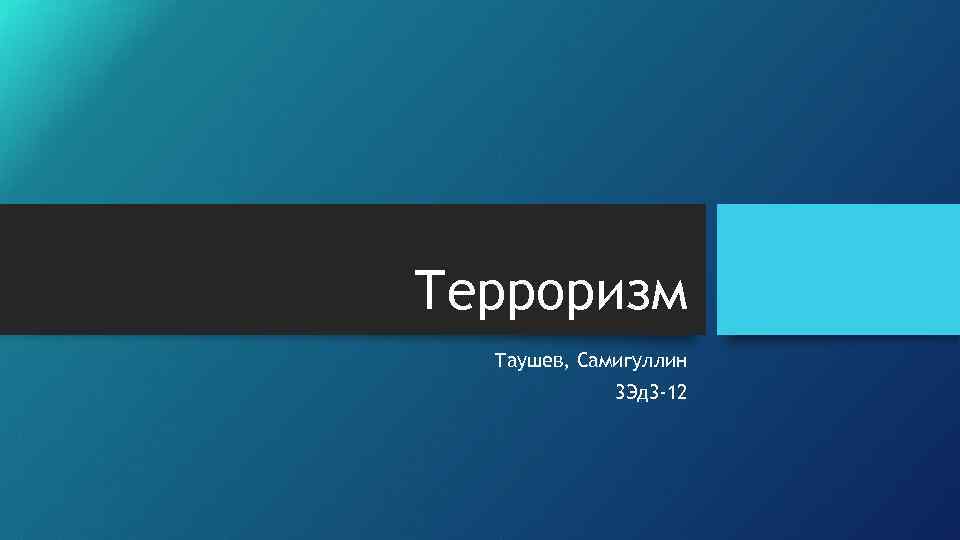 Терроризм Таушев, Самигуллин 3 Эд 3 -12 