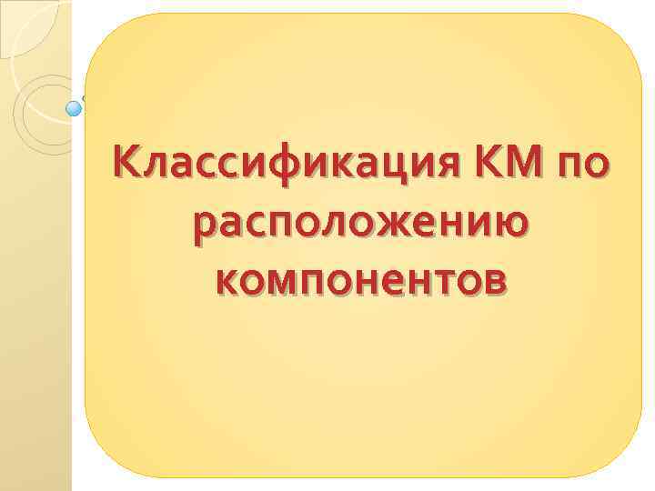 Классификация КМ по расположению компонентов 