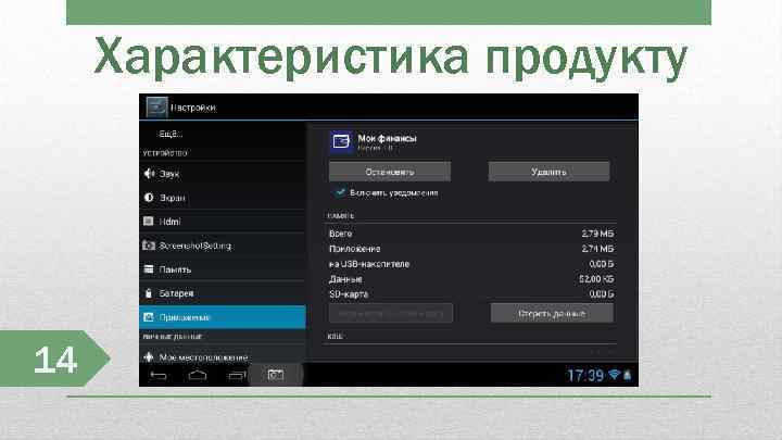 Характеристика продукту 14 