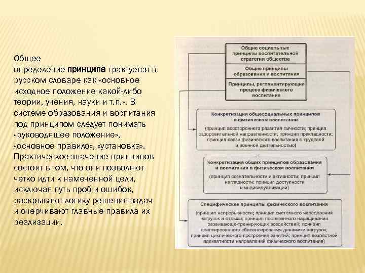 Общее определение принципа трактуется в русском словаре как «основное исходное положение какой-либо теории, учения,