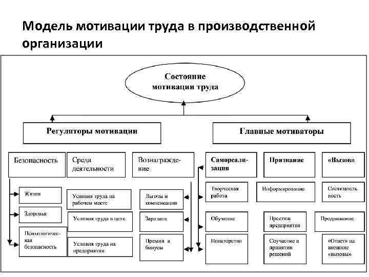 Модель мотивации труда в производственной организации 