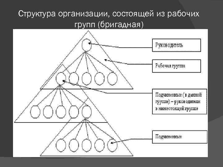 Структура организации, состоящей из рабочих групп (бригадная) 