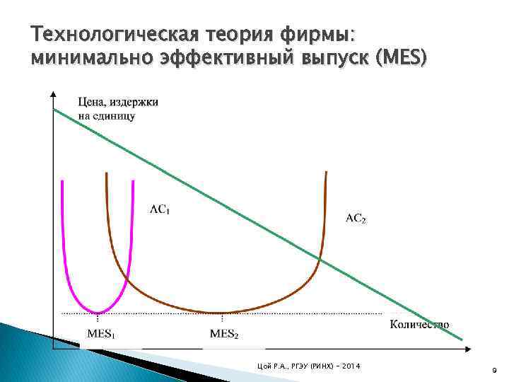 Технологическая теория фирмы: минимально эффективный выпуск (MES) Цой Р. А. , РГЭУ (РИНХ) -