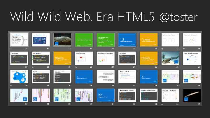 Wild Web. Era HTML 5 @toster 