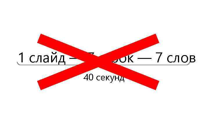 1 слайд — 7 строк — 7 слов 40 секунд 