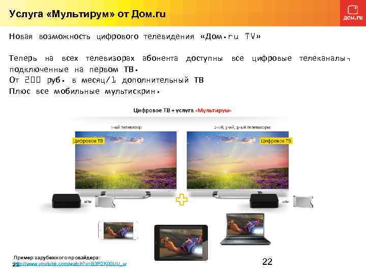 Услуга «Мультирум» от Дом. ru Новая возможность цифрового телевидения «Дом. ru TV» Теперь на