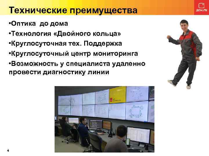 Технические преимущества • Оптика до дома • Технология «Двойного кольца» • Круглосуточная тех. Поддержка