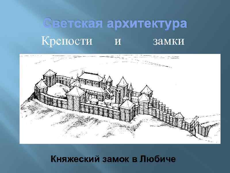 Светская архитектура Крепости и замки Княжеский замок в Любиче 