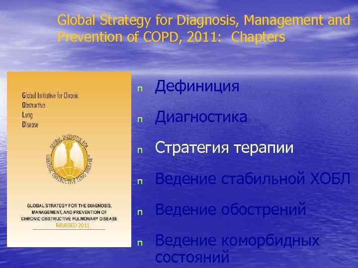 Global Strategy for Diagnosis, Management and Prevention of COPD, 2011: Chapters n Дефиниция n