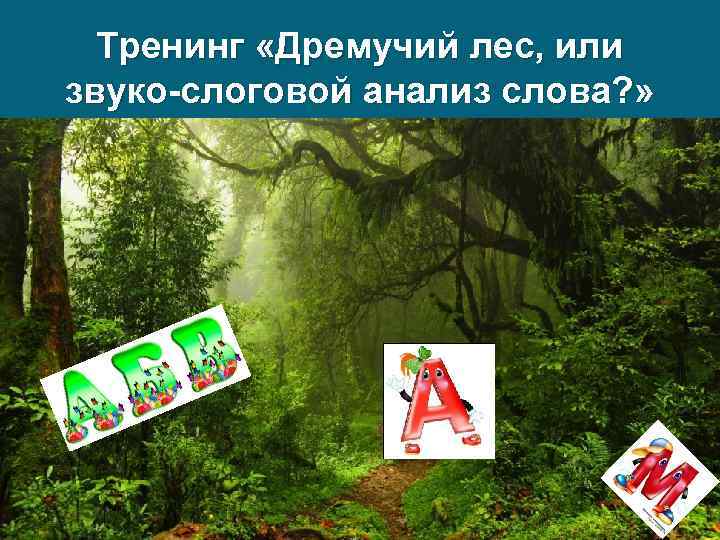 Тренинг «Дремучий лес, или звуко-слоговой анализ слова? » 