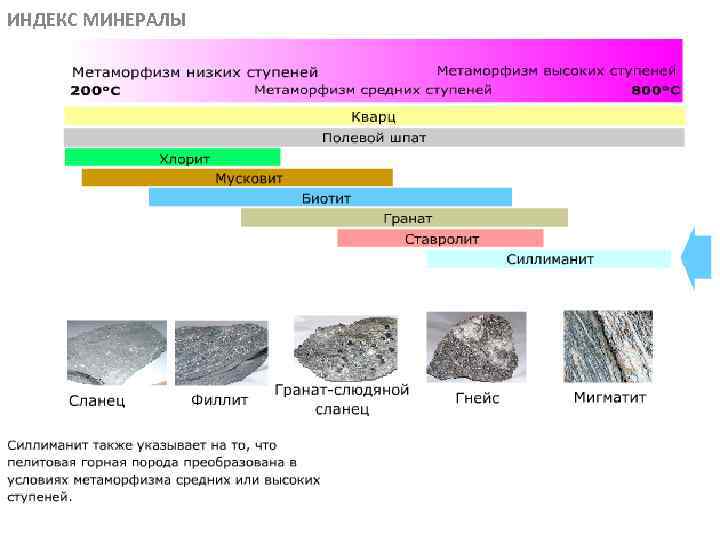 ИНДЕКС МИНЕРАЛЫ МЕТАОРФИЧЕСКИЕ ПОРОДЫ 