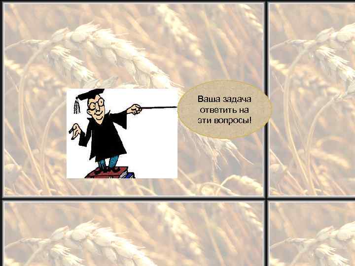 Ваша задача ответить на эти вопросы! 