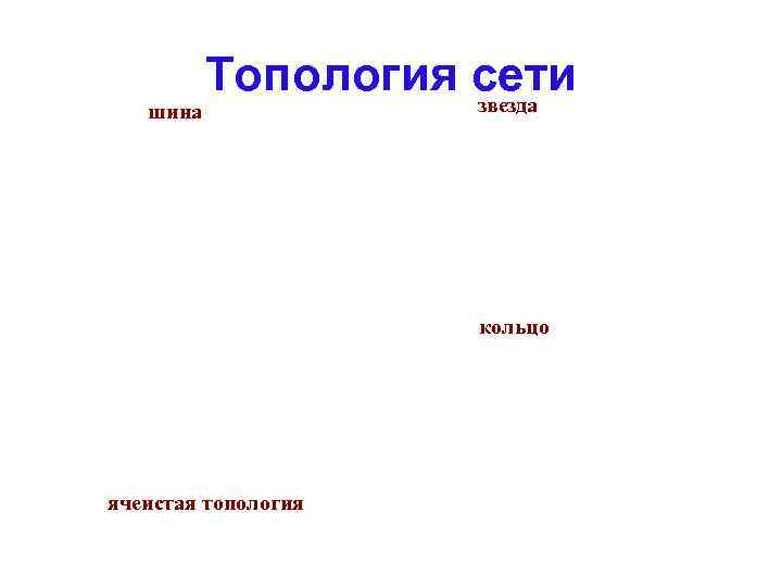 шина Топология сети звезда кольцо ячеистая топология 
