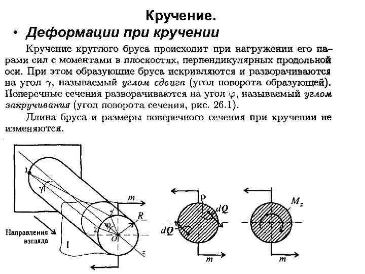 Кручение. • Деформации при кручении 