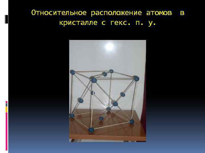 Относительное расположение атомов в кристалле с гекс. п. у. 