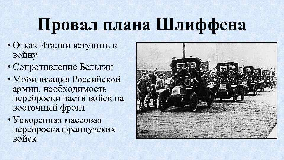 Кампания 1914 г крушение германского плана молниеносной войны