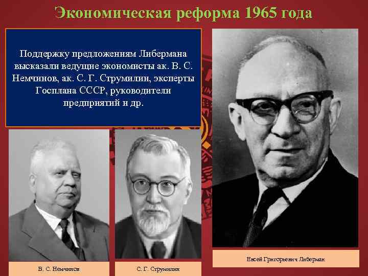 Экономическая реформа 1965 года Впервые основные идеи реформы были обнародованы в В Поддержку Харьковского