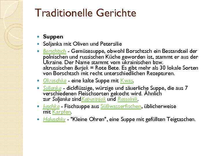 Traditionelle Gerichte Suppen Soljanka mit Oliven und Petersilie Borschtsch - Gemüsesuppe, obwohl Borschtsch ein