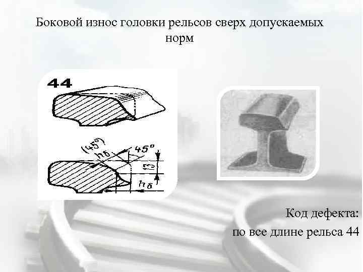 Боковой износ головки рельса. Износ головки рельса р 65. Допуск бокового износа головки рельс р65.
