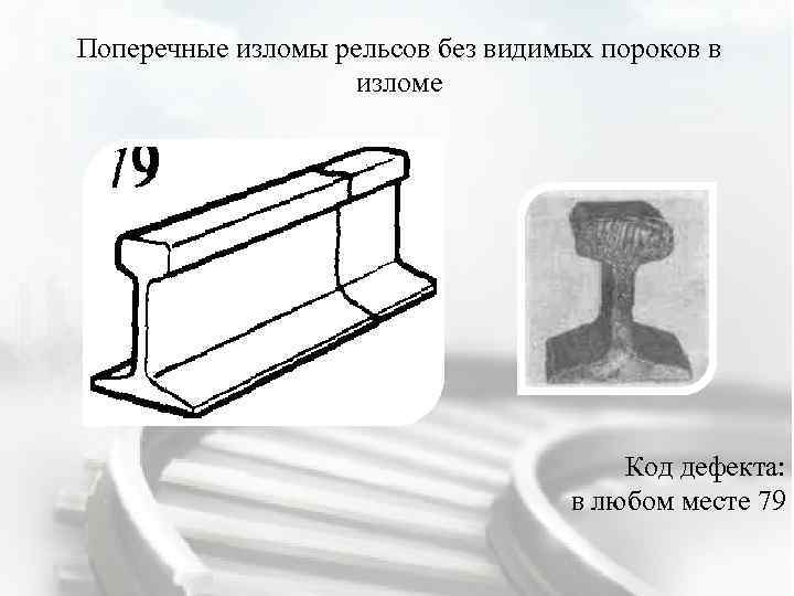 Без дефектов. Дефект рельса 21.1. Рисунок 53.1 дефект рельса. 19 Рисунок дефекта рельса. Поперечный излом рельса.