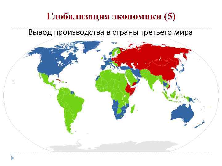Глобализация экономики (5) Вывод производства в страны третьего мира 