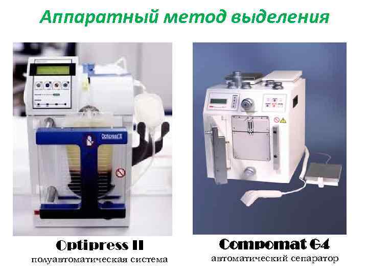 Аппаратный метод выделения Optipress II Compomat G 4 полуавтоматическая система автоматический сепаратор 