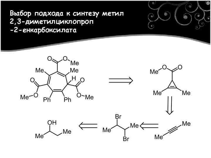 Выбор подхода к синтезу метил 2, 3 -диметилциклопроп -2 -енкарбоксилата 