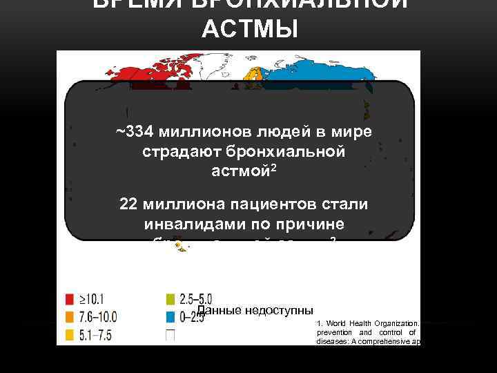 БРЕМЯ БРОНХИАЛЬНОЙ АСТМЫ ~334 миллионов людей в мире страдают бронхиальной астмой 2 22 миллиона