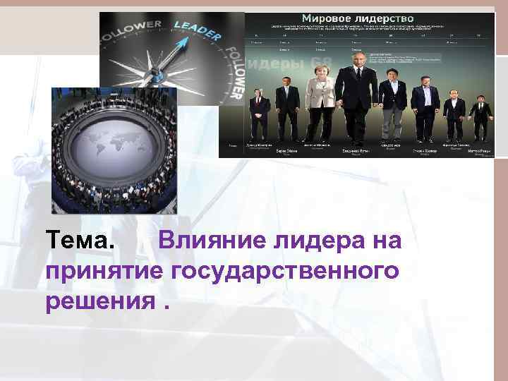Тема. Влияние лидера на принятие государственного решения. 