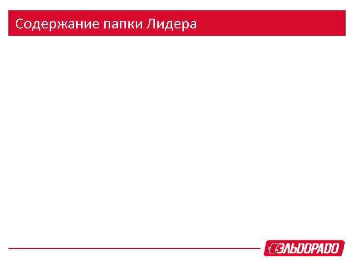 Содержание папки Лидера 