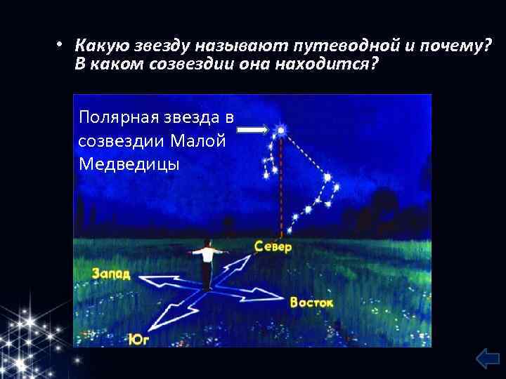  • Какую звезду называют путеводной и почему? В каком созвездии она находится? Полярная