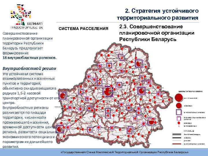 Схема комплексной территориальной организации минской области