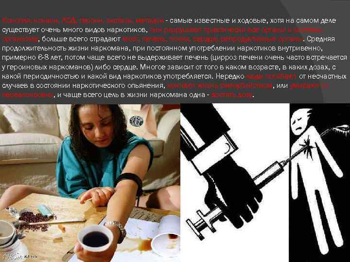 Конопля, кокаин, ЛСД, героин, экстази, метадон - самые известные и ходовые, хотя на самом