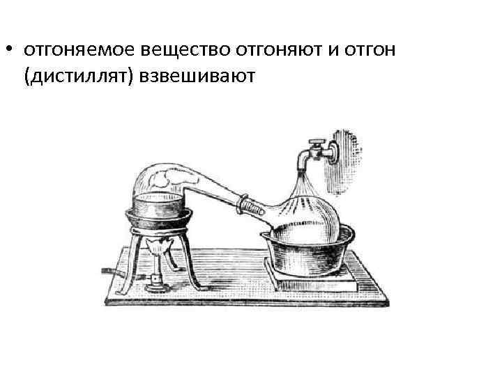  • отгоняемое вещество отгоняют и отгон (дистиллят) взвешивают 