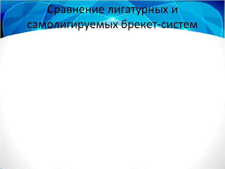 Сравнение лигатурных и самолигируемых брекет-систем 
